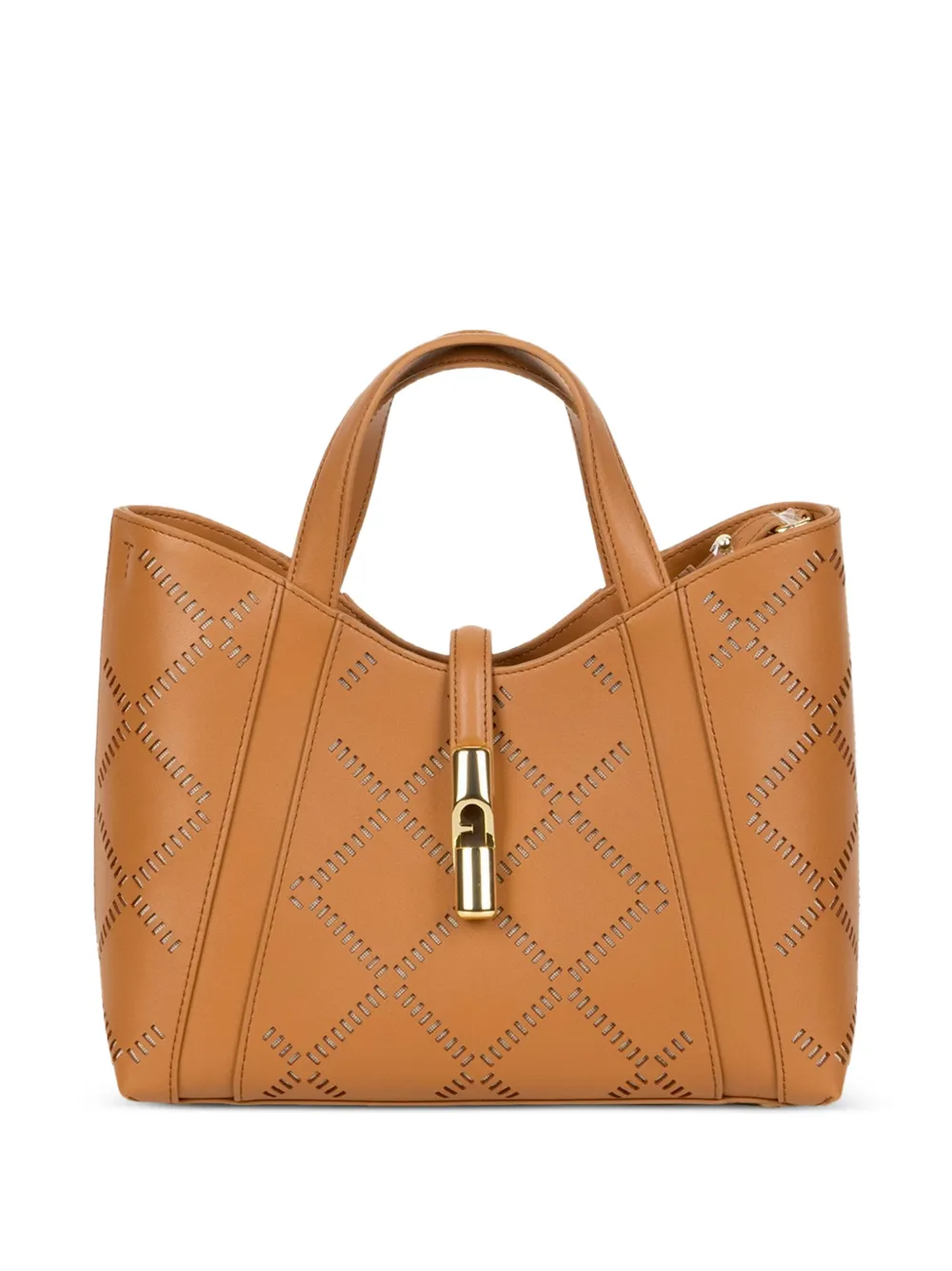Furla small Goccia perforated tote bag - Toni neutri