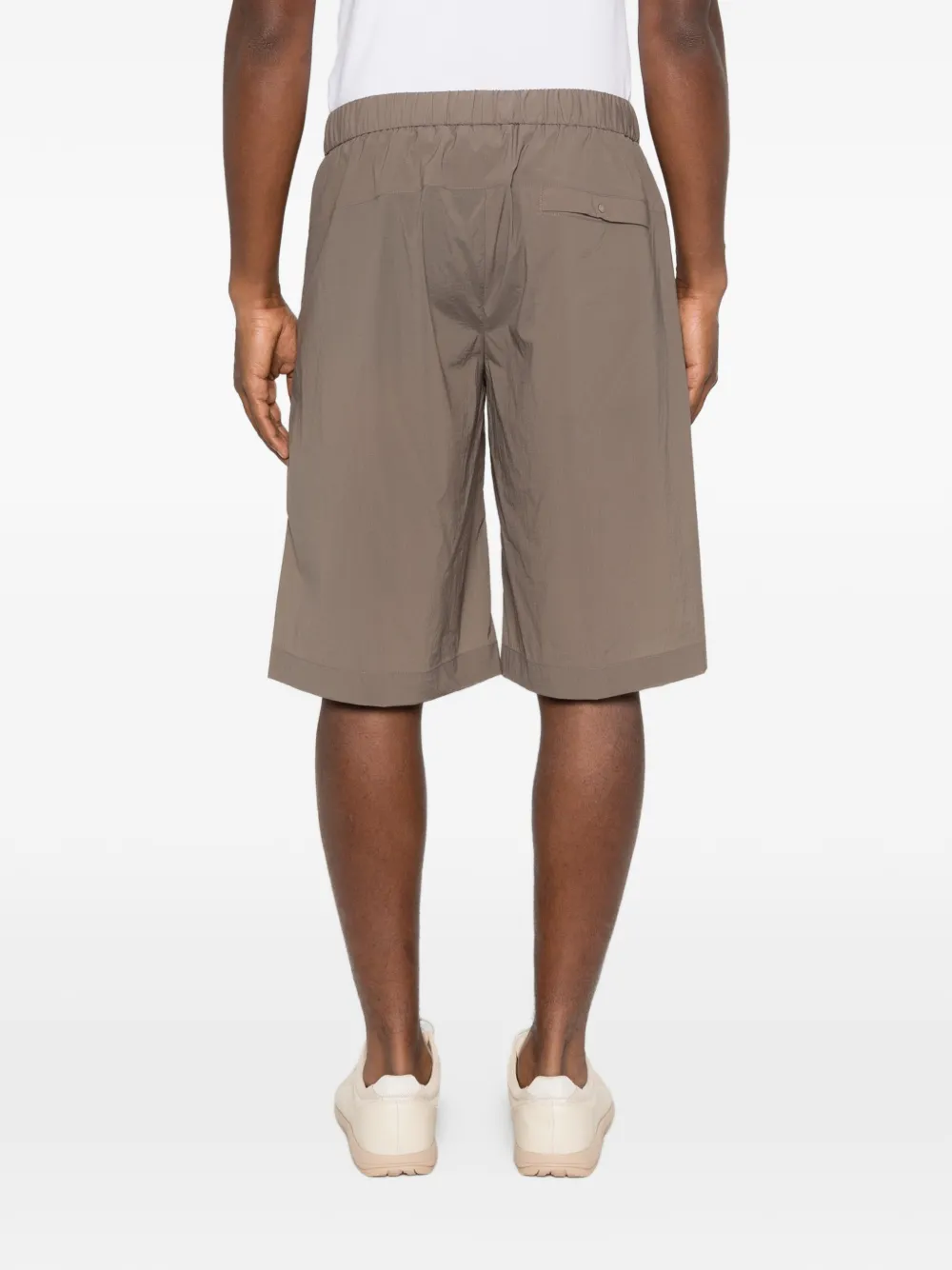 Herno Geplooide shorts met elastische taille Bruin