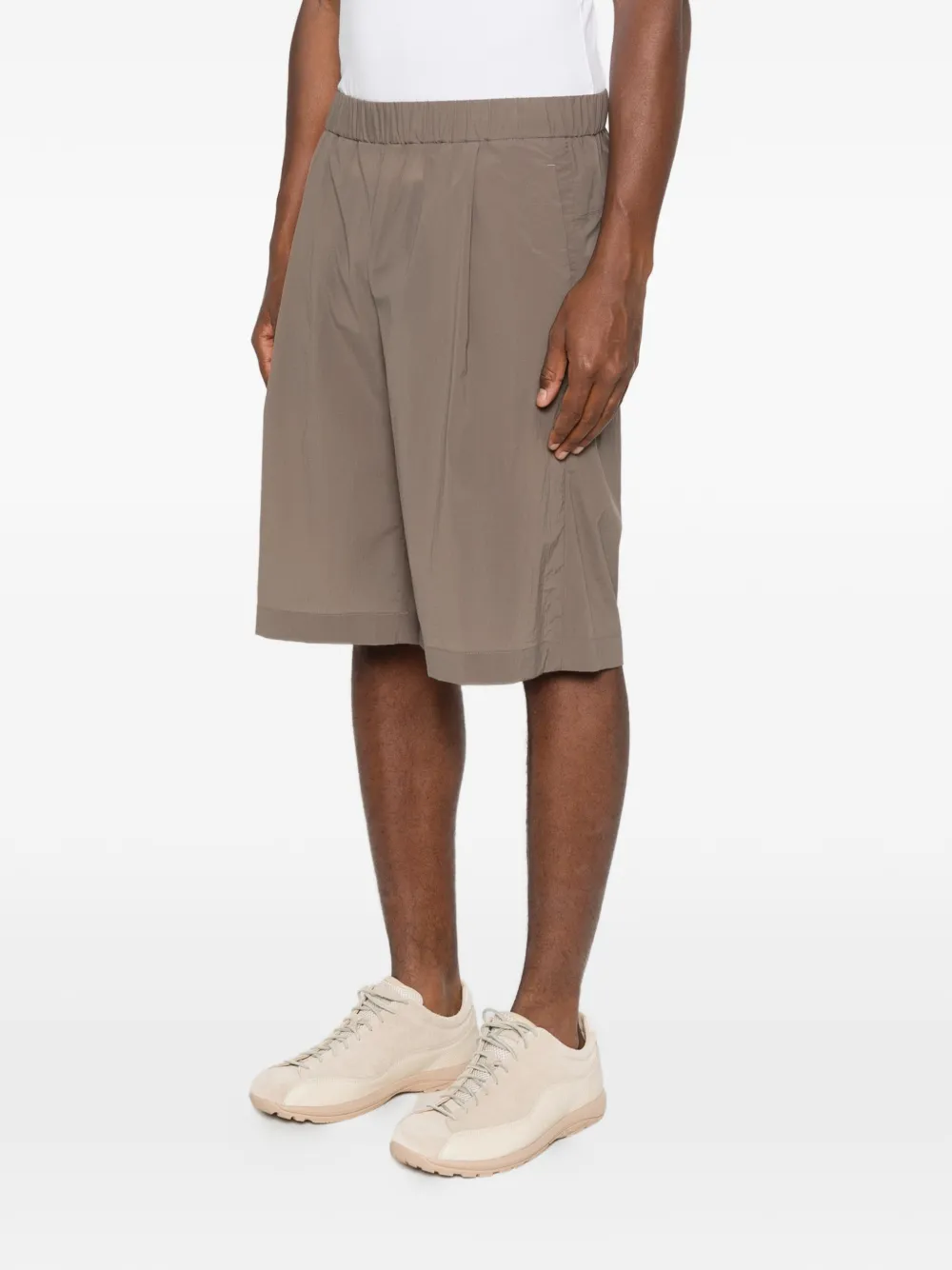  Herno Bermudas Con Cinturilla Elástica - Marrón 