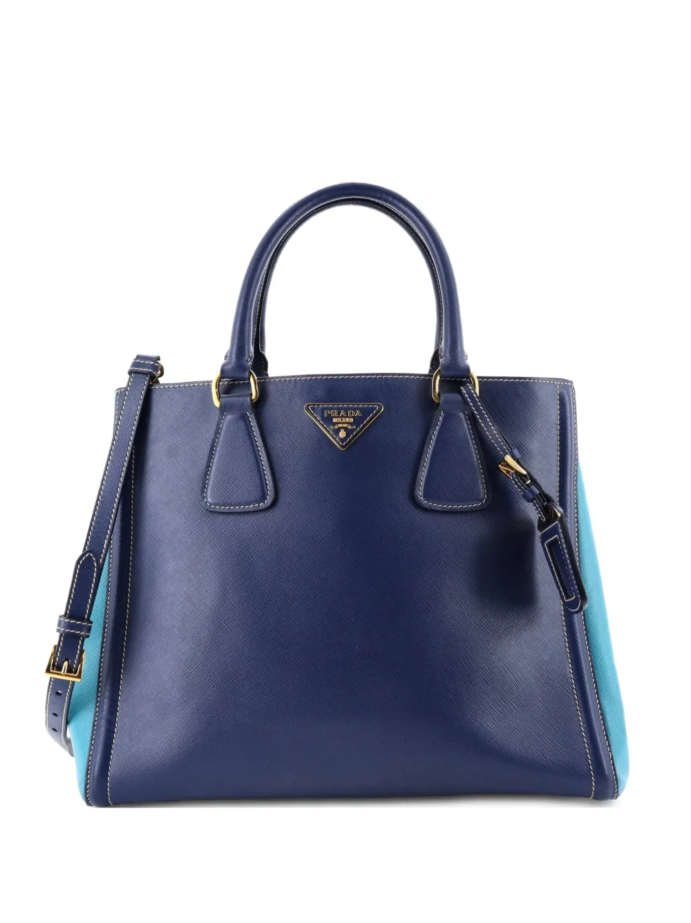 Prada Pre-Owned Bicolor Lux Convertible Open Saffiano Leather Small tote bag - Blu