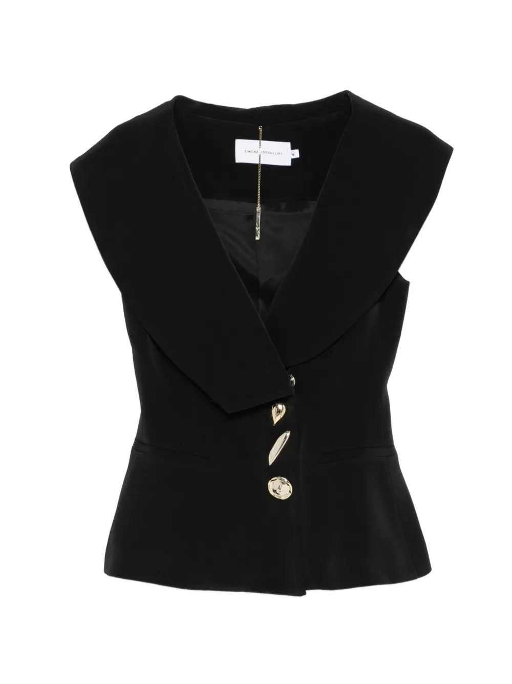 SIMONA CORSELLINI button-embellishment waistcoat - Black