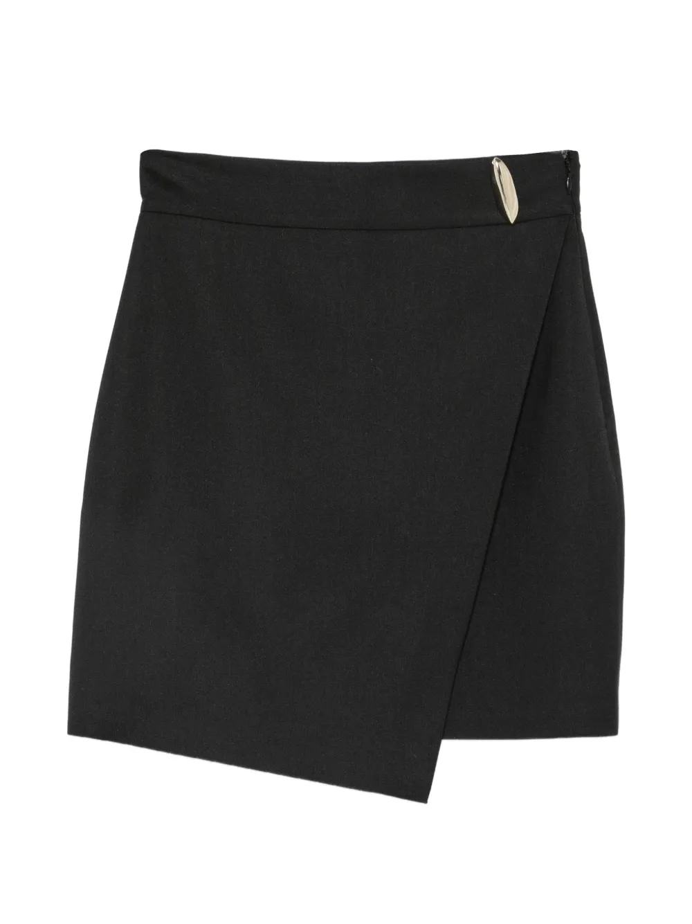SIMONA CORSELLINI wrap-style asymmetric-hem mini skirt - Nero