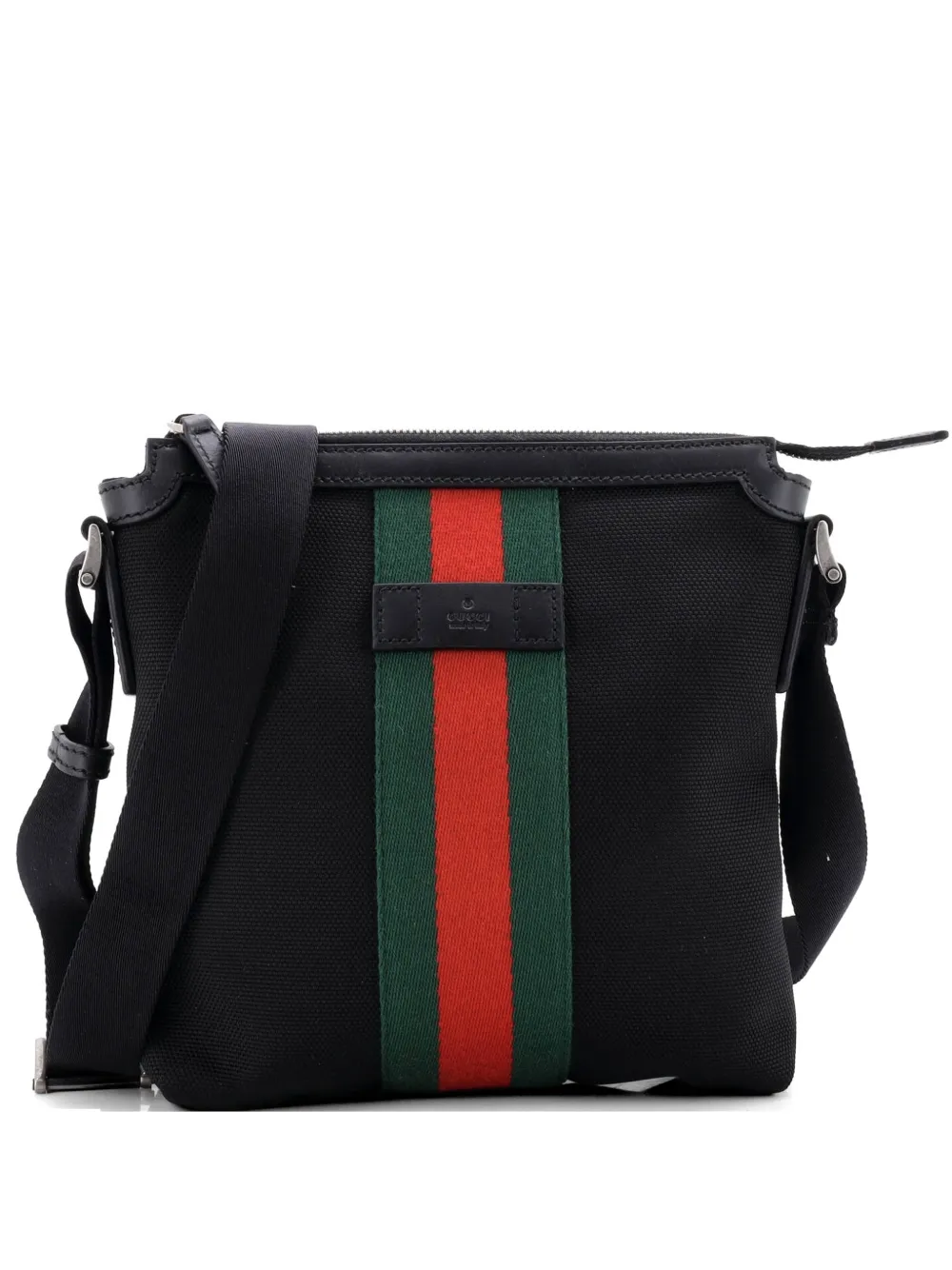 Gucci Pre-Owned Web Messenger Bag Techno Canvas Small crossbody bag - Nero