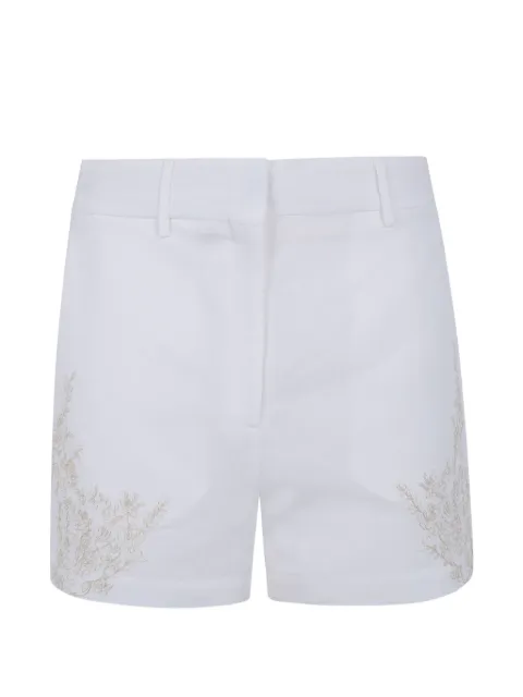 Semicouture floral-embroidered linen shorts