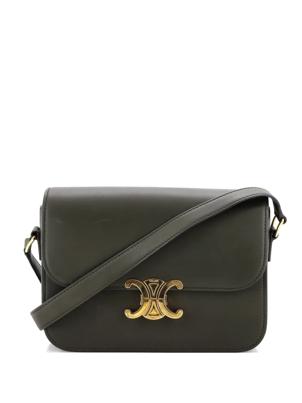 Celine Pre-Owned Triomphe Shoulder Bag Smooth Calfskin Medium crossbody bag - Green