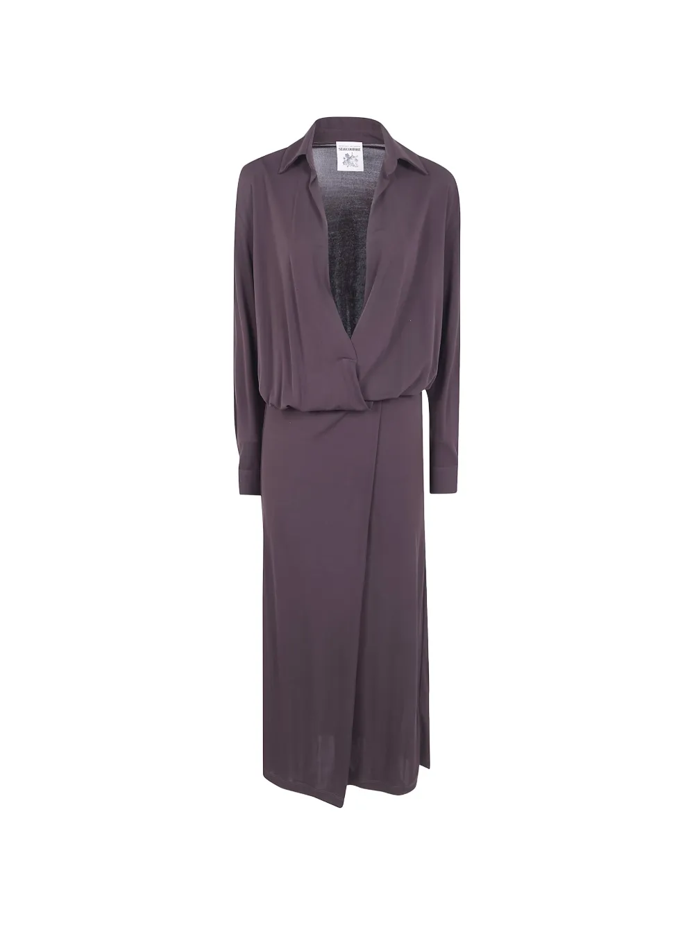 Semicouture belted wrap-style dress - Marrone