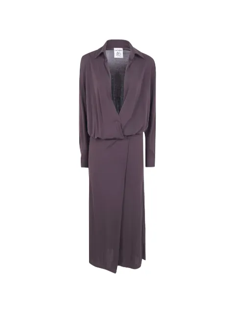 Semicouture belted wrap-style dress