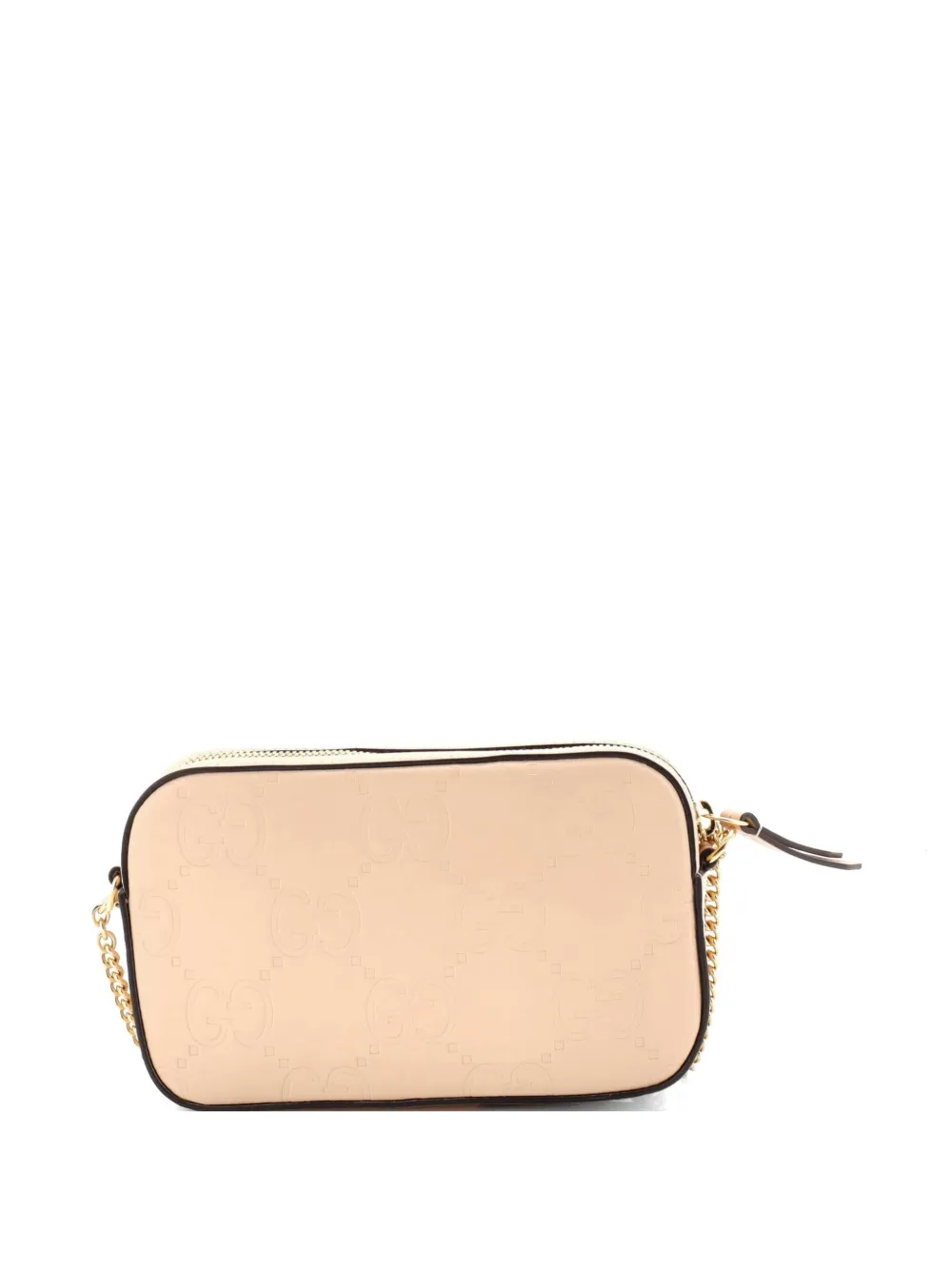 Gucci Pre-Owned Front Pocket Chain Shoulder Bag Jumbo GG Embossed