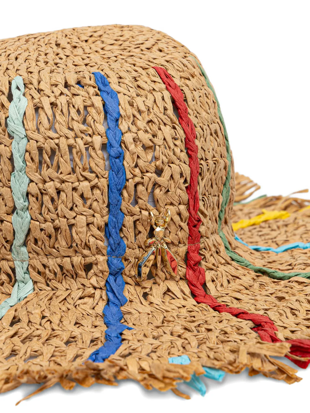 Patrizia Pepe Hoed met logo-plakkaat en franje Beige