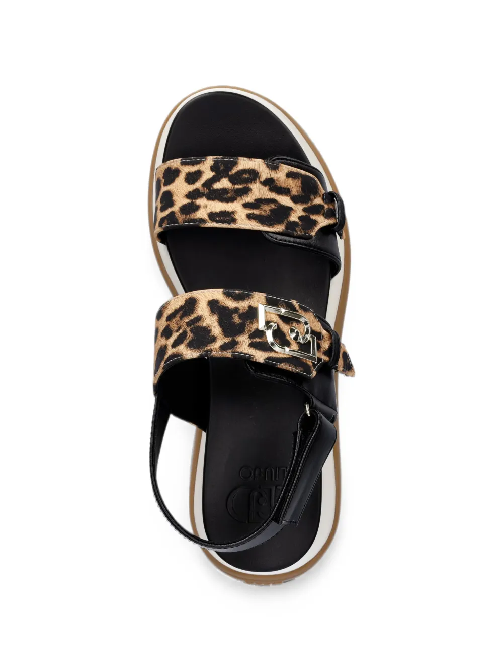 LIU JO leopard-print logo-plaque sandals Zwart