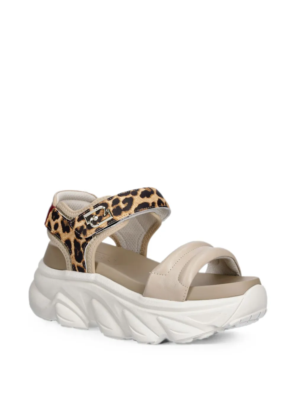 LIU JO leopard-print chunky-sole sandals Beige