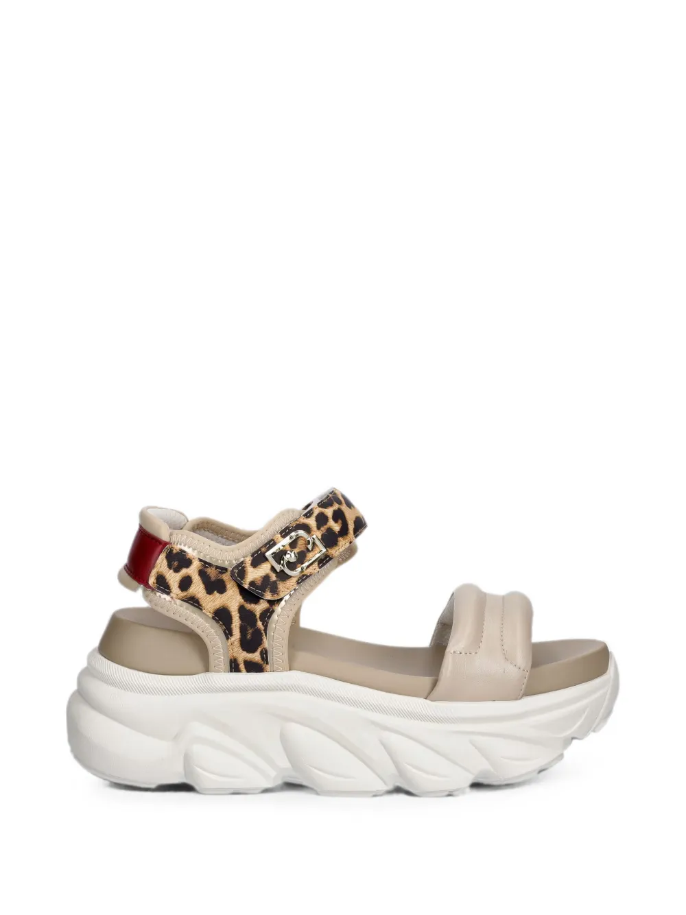 LIU JO leopard-print chunky-sole sandals - Nude