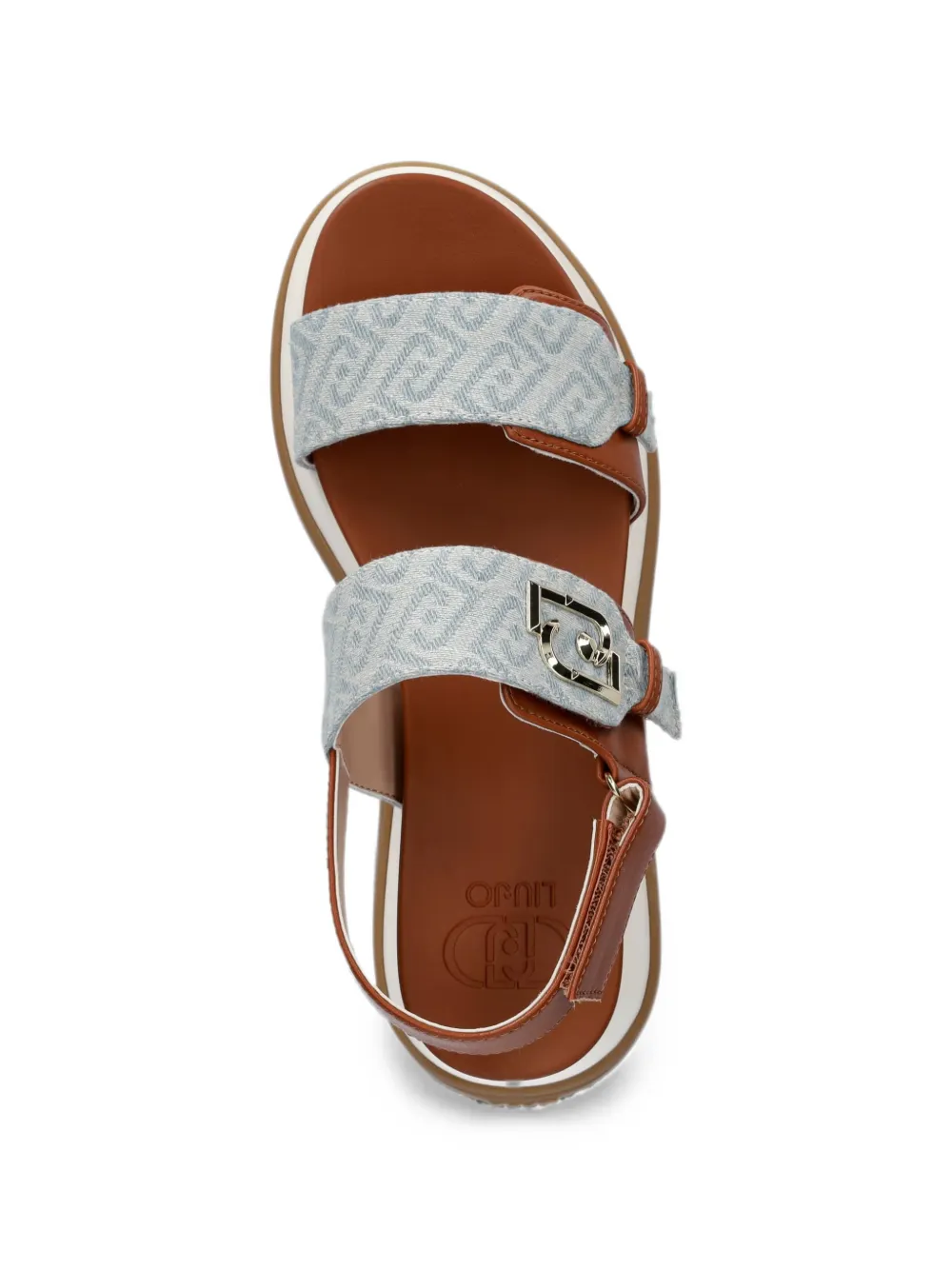 LIU JO monogram-pattern touch-strap sandals Bruin