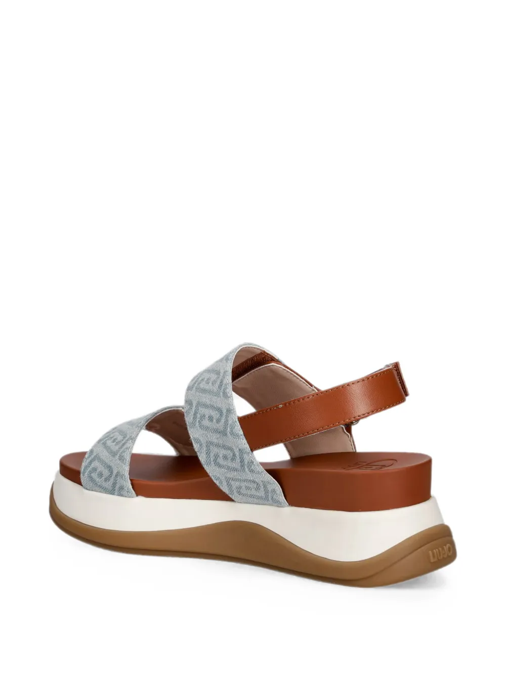 LIU JO monogram-pattern touch-strap sandals Bruin