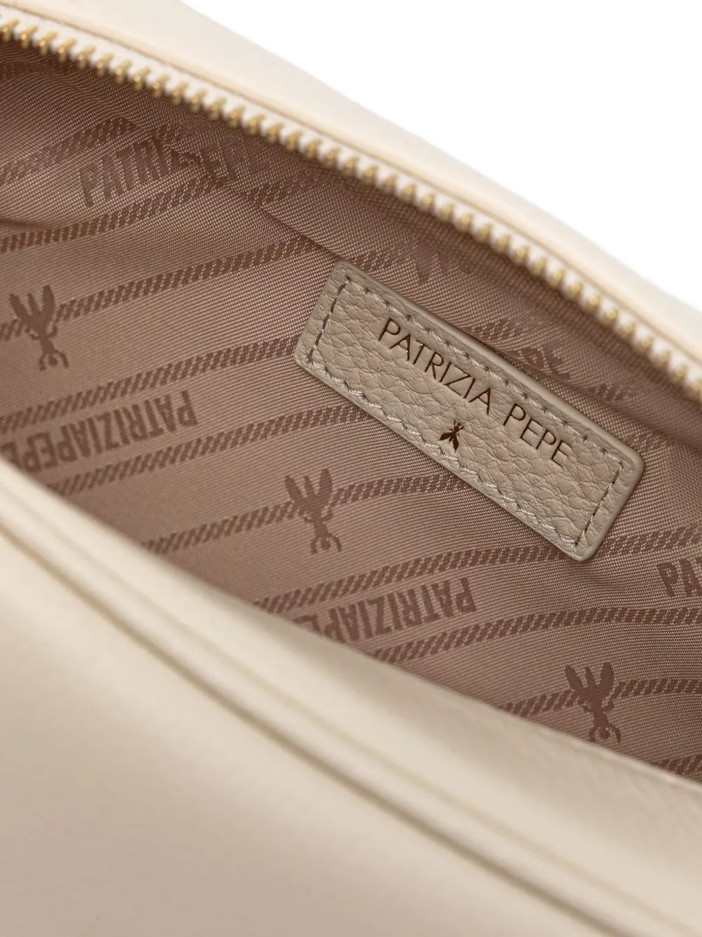 Patrizia Pepe Shopper met logoplakkaat Beige