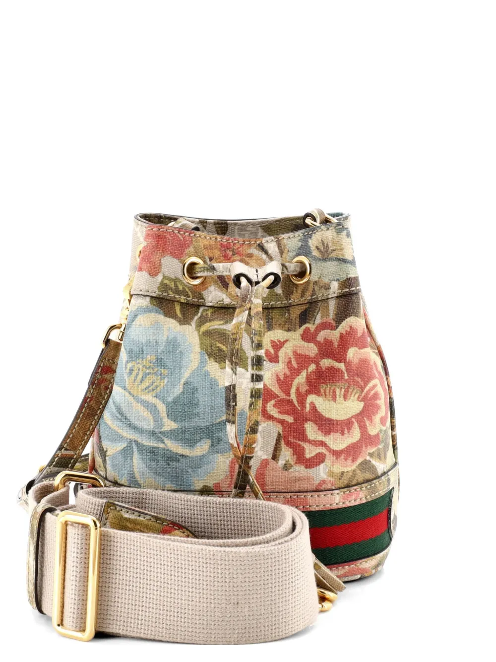 Gucci Pre-Owned Ophidia Water Flora GG Coated Canvas Mini bucket bag - Multicolore