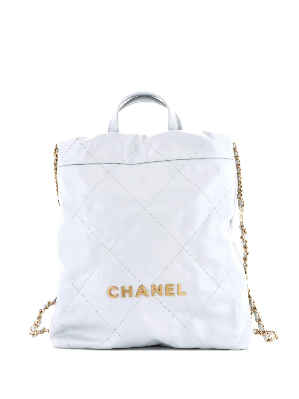 CHANEL Pre-Owned 22 Chain Quilted Calfskin Medium backpack - Blu