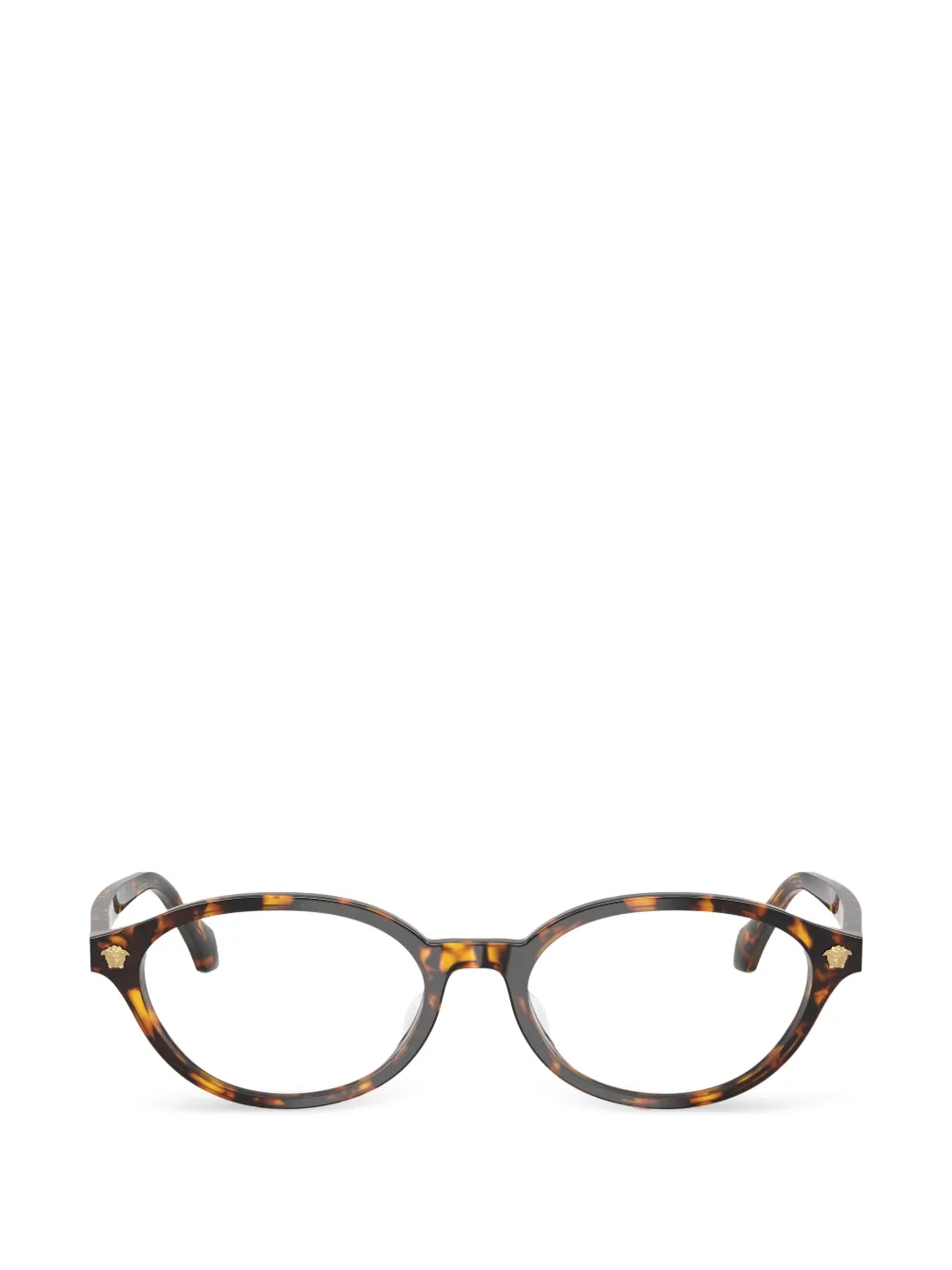 Versace Eyewear oval-frame glasses - Marrone