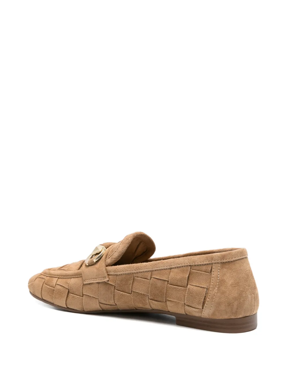 SERGIO MORETTI FIRENZE Geweven suède loafers Beige