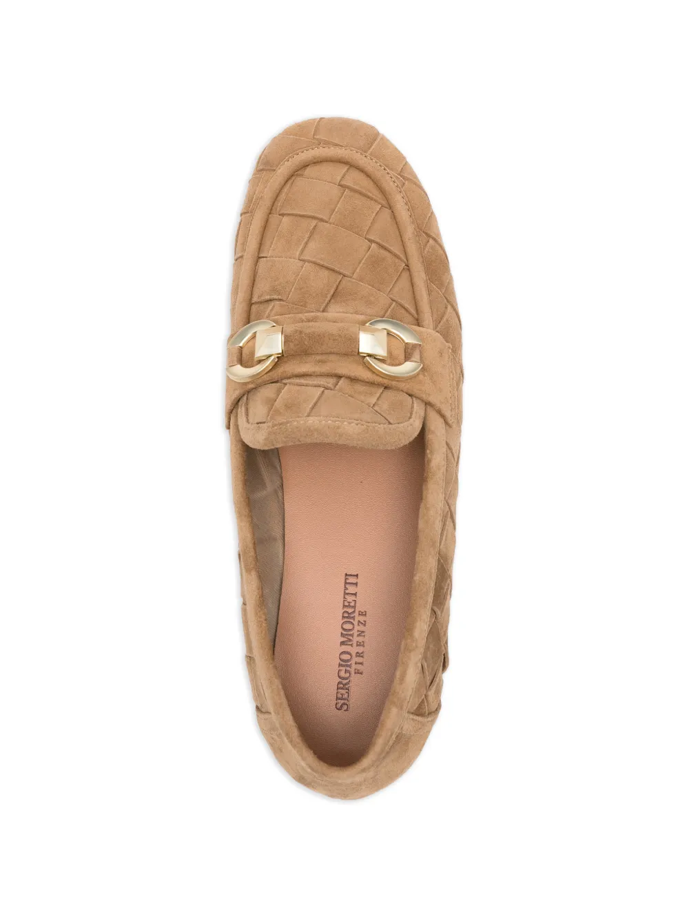 SERGIO MORETTI FIRENZE Geweven suède loafers Beige