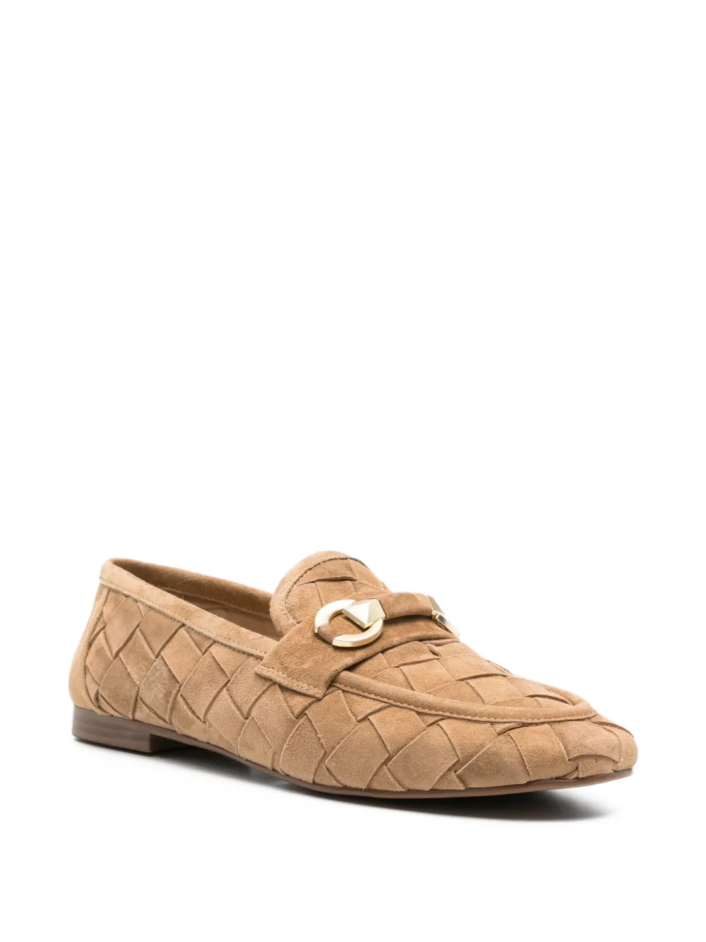 SERGIO MORETTI FIRENZE Geweven suède loafers Beige