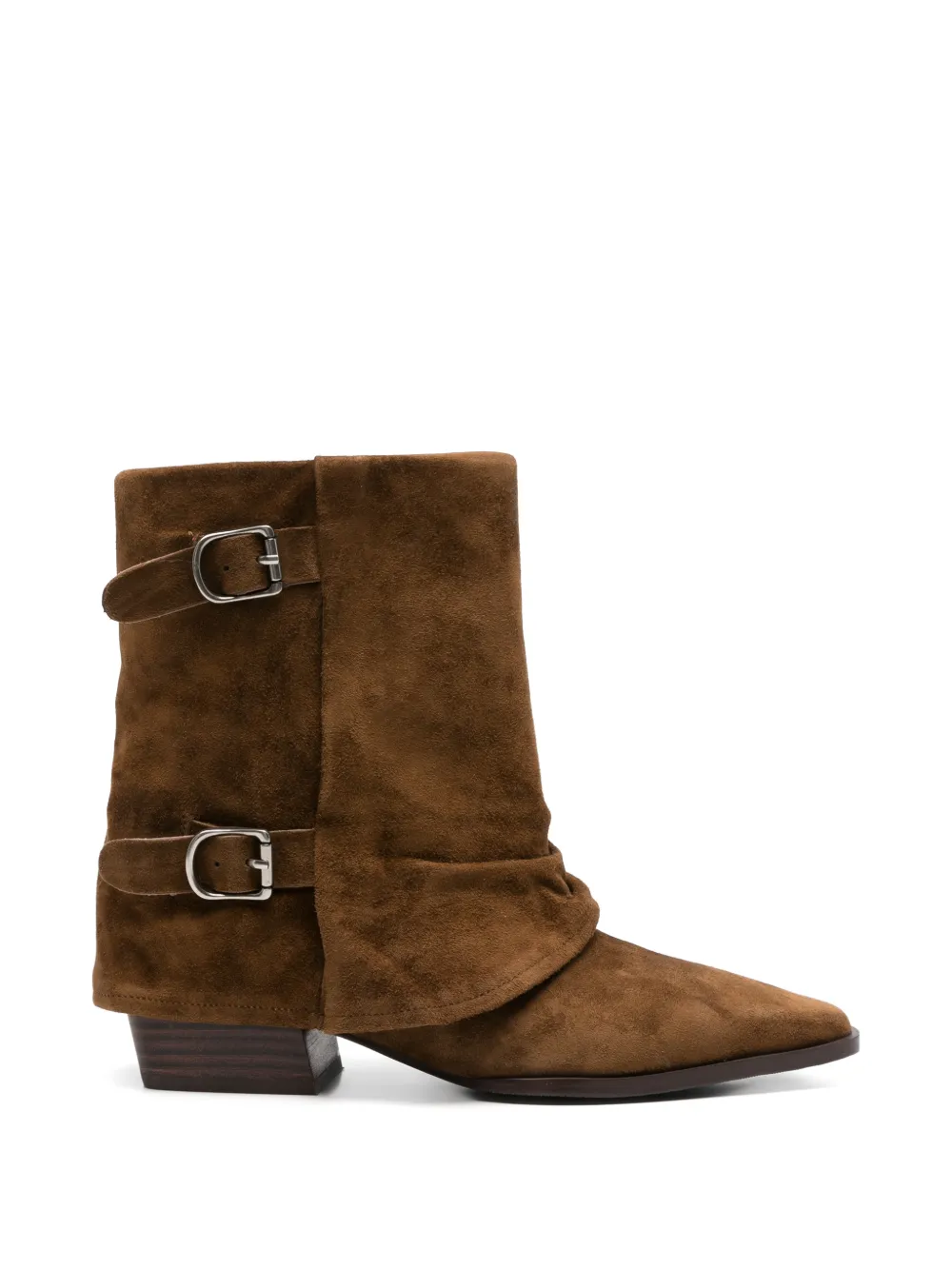 SERGIO MORETTI FIRENZE buckle-strap slouchy ankle boots Bruin