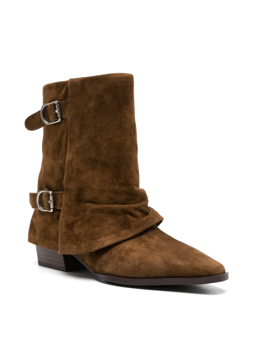 SERGIO MORETTI FIRENZE buckle-strap slouchy ankle boots Bruin
