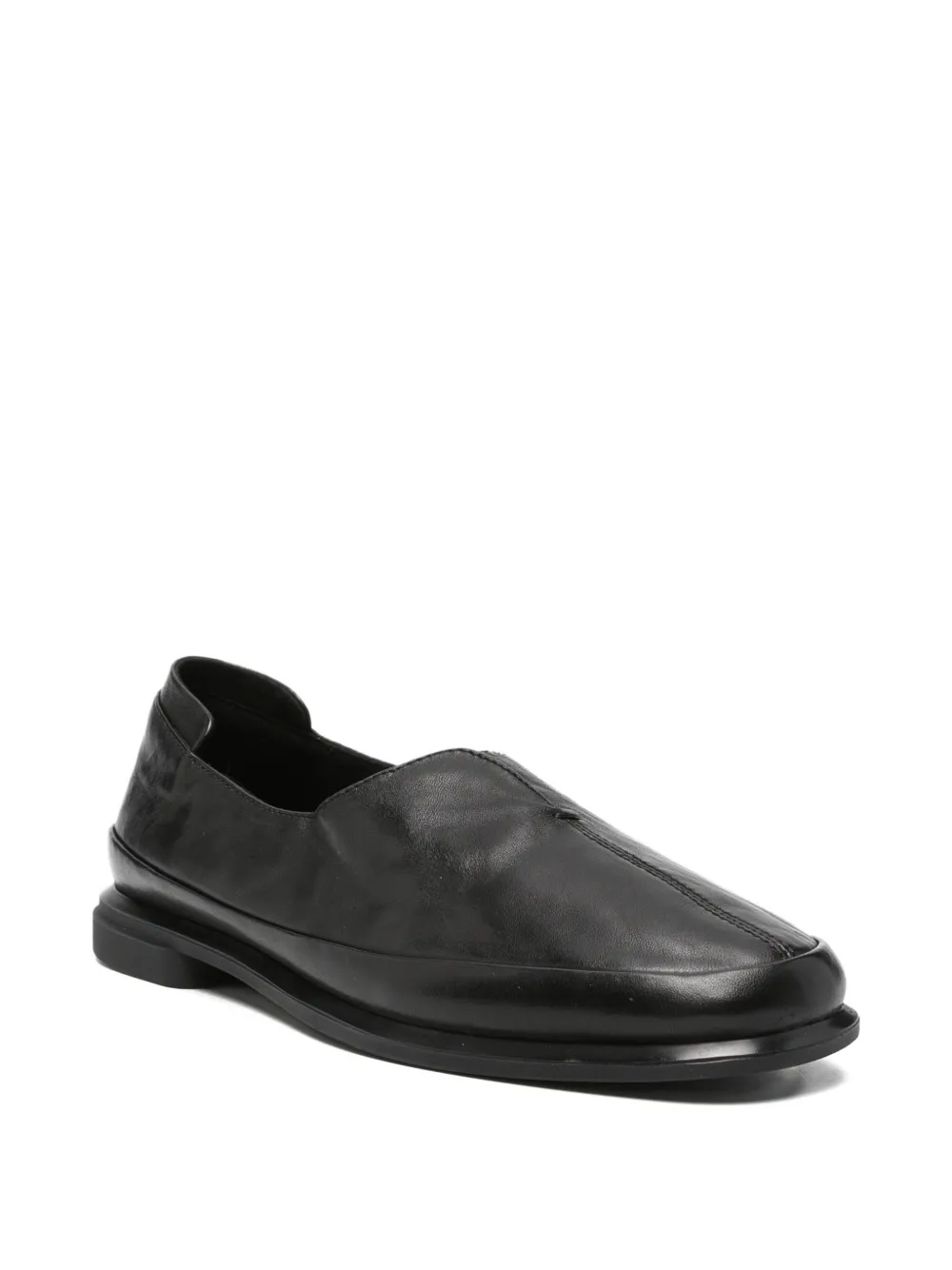 SERGIO MORETTI FIRENZE Leren loafers met naad Zwart