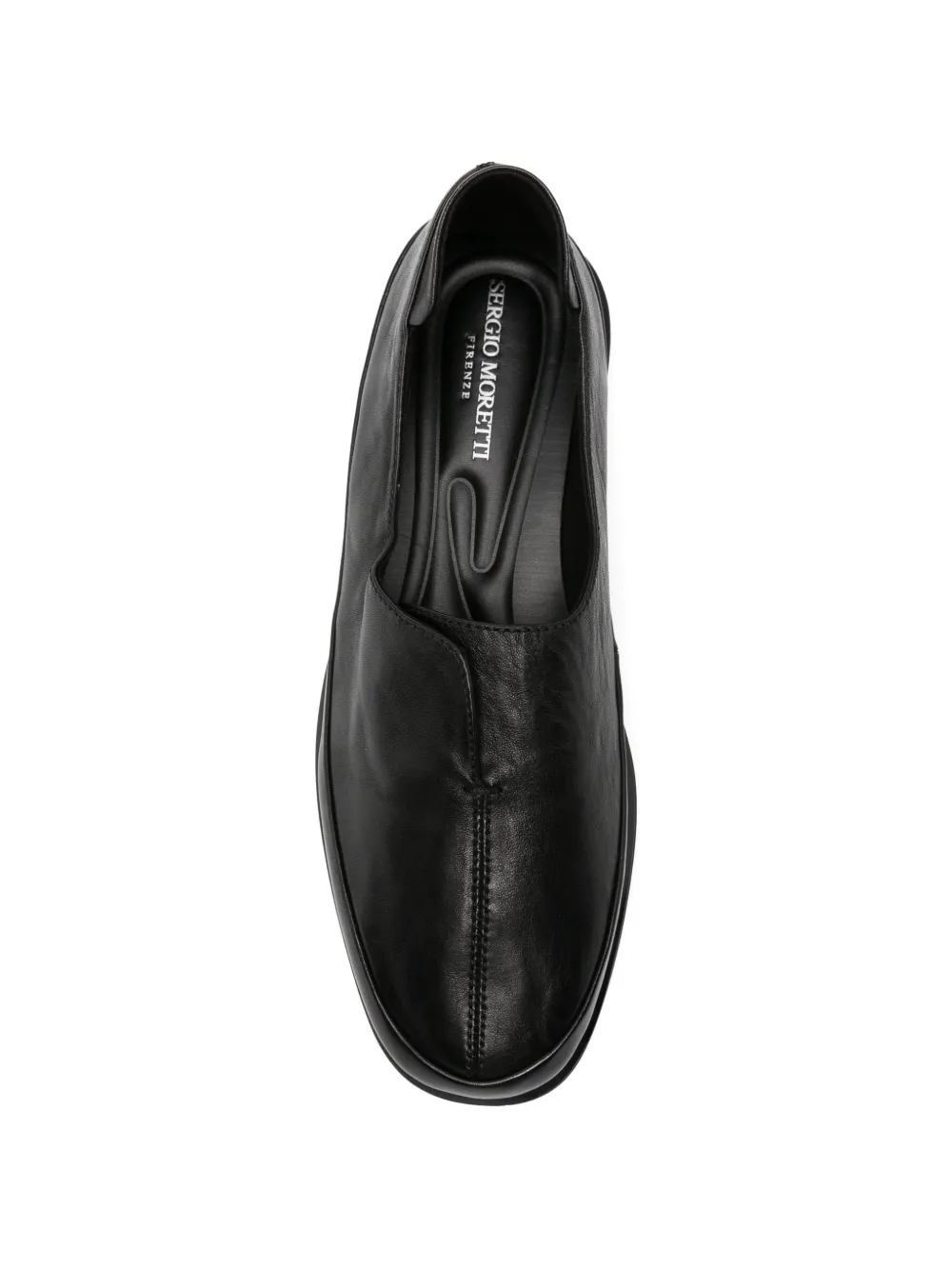 SERGIO MORETTI FIRENZE Leren loafers met naad Zwart
