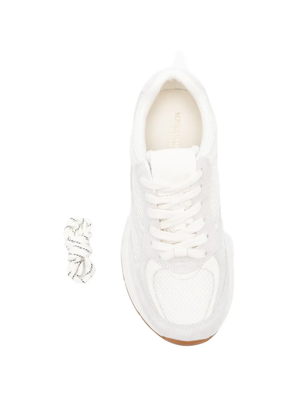 SERGIO MORETTI FIRENZE Sneakers met mesh vlak Beige