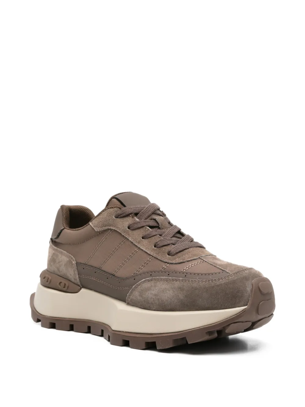 SERGIO MORETTI FIRENZE Sneakers met chunky zool en vlakken Bruin