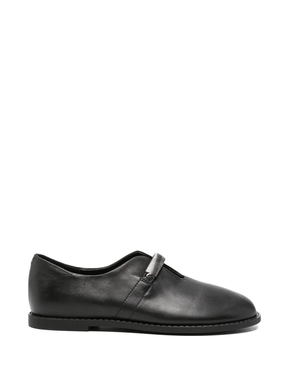 SERGIO MORETTI FIRENZE metal-bar leather loafers - Nero
