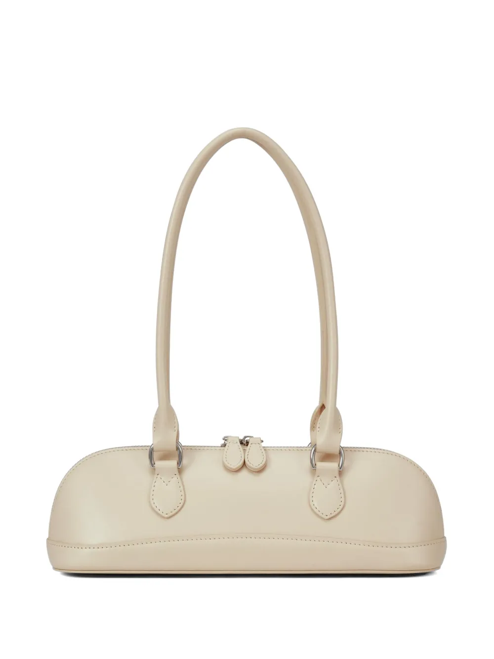POTAMY zip leather shoulder bag - Toni neutri
