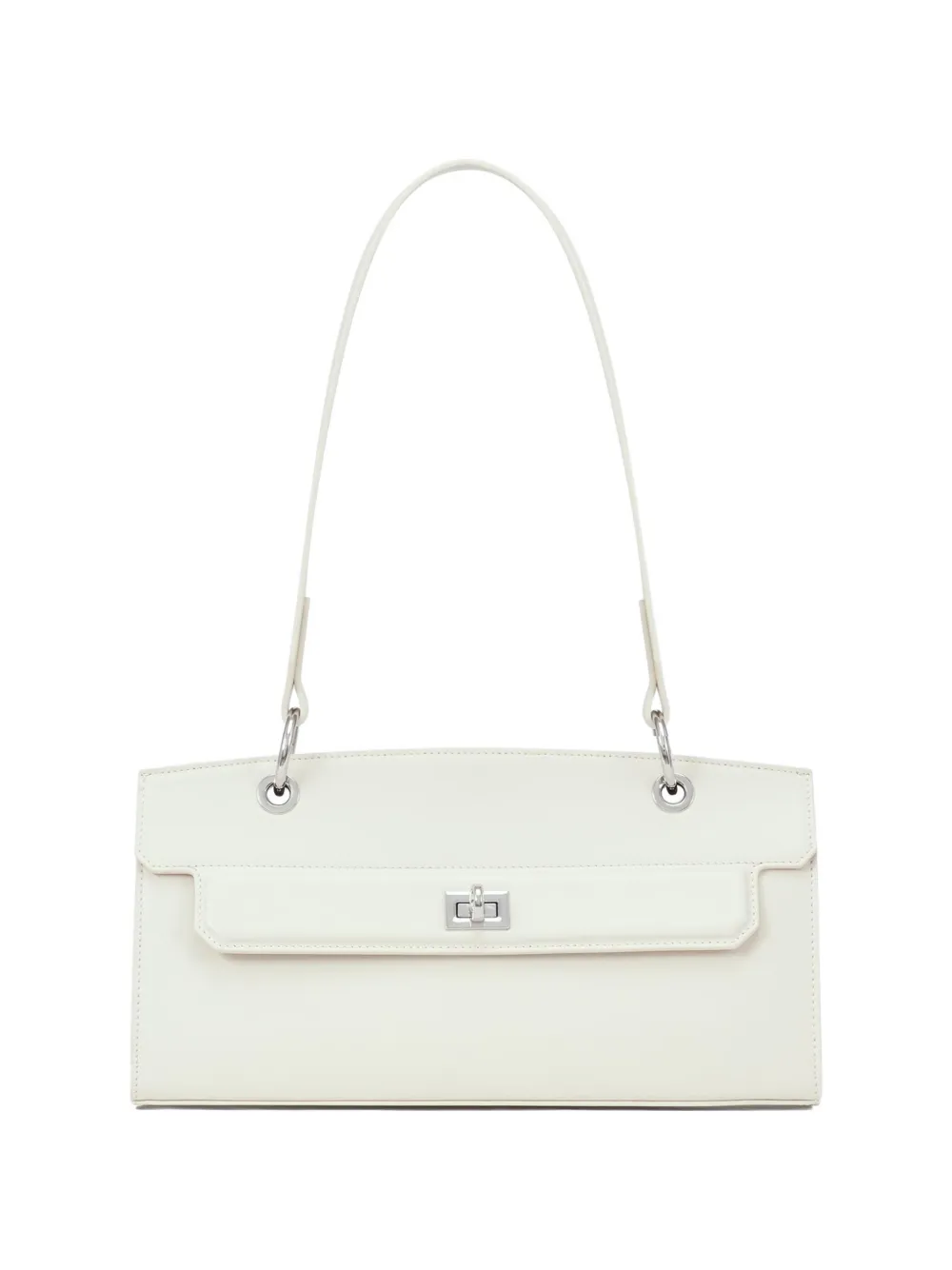 POTAMY flap leather shoulder bag - Toni neutri