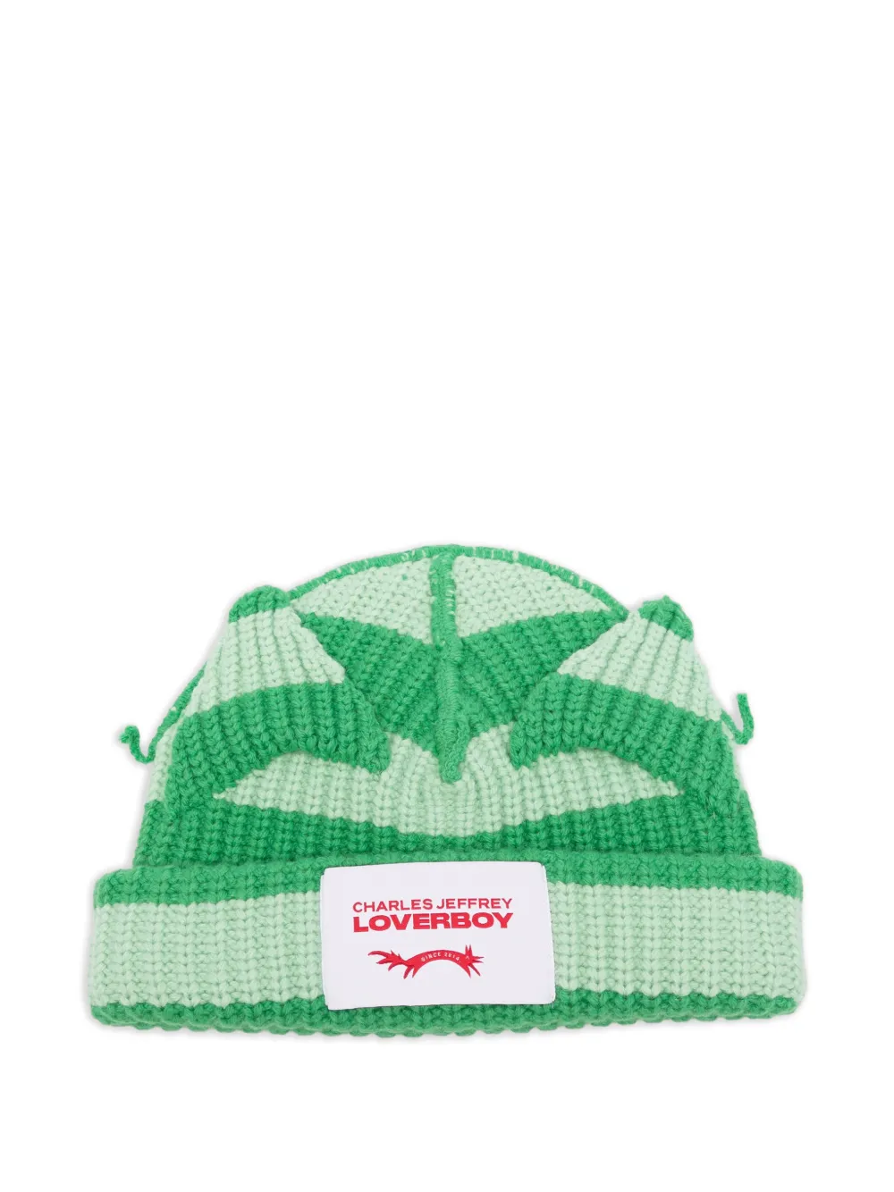 Charles Jeffrey Loverboy chunky-knit ears beanie hat - Verde
