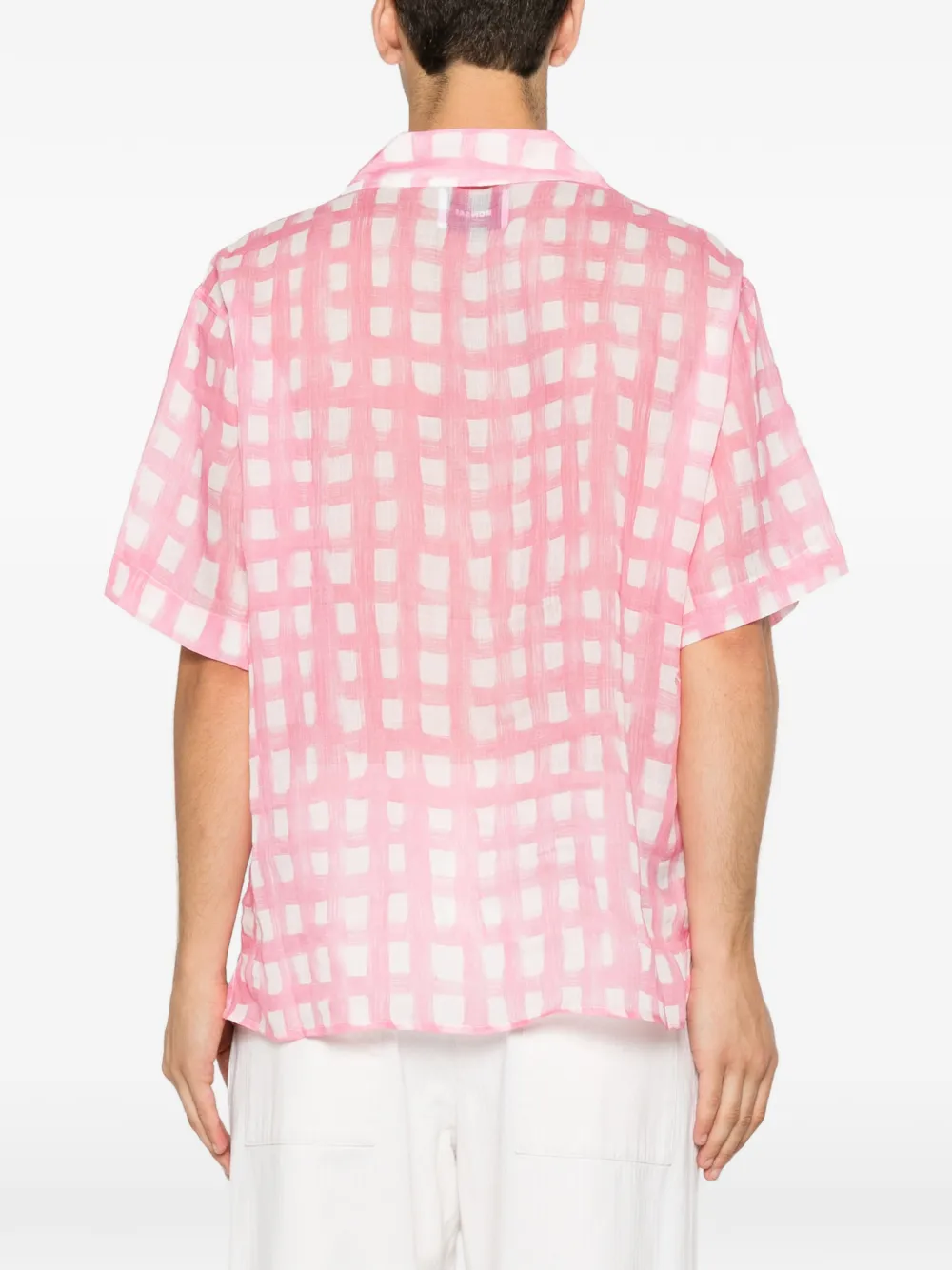 Bonsai Geruit bowlingshirt Roze
