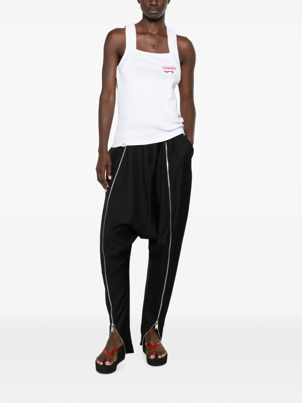 Charles Jeffrey Loverboy Top met geborduurd logo Wit