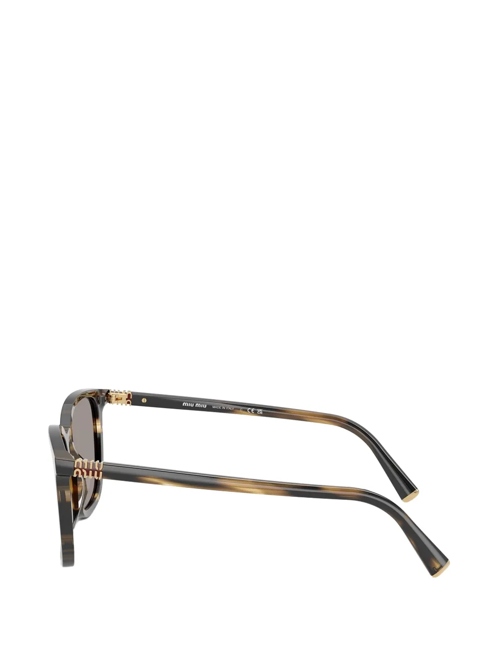Miu Eyewear Zonnebril met rechthoekig montuur Bruin