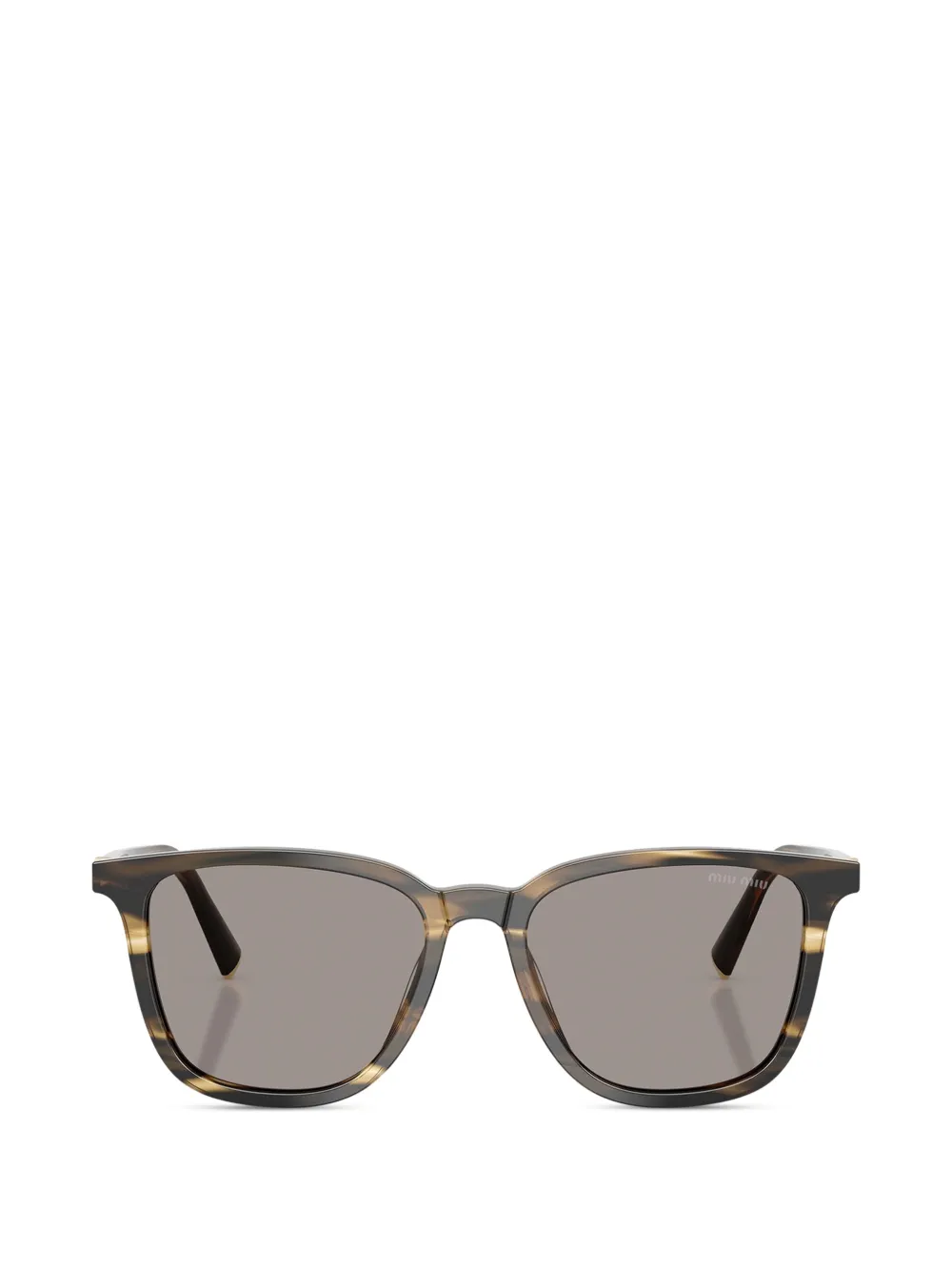 Miu Miu Eyewear Occhiali rettangolari a righe - Marrone