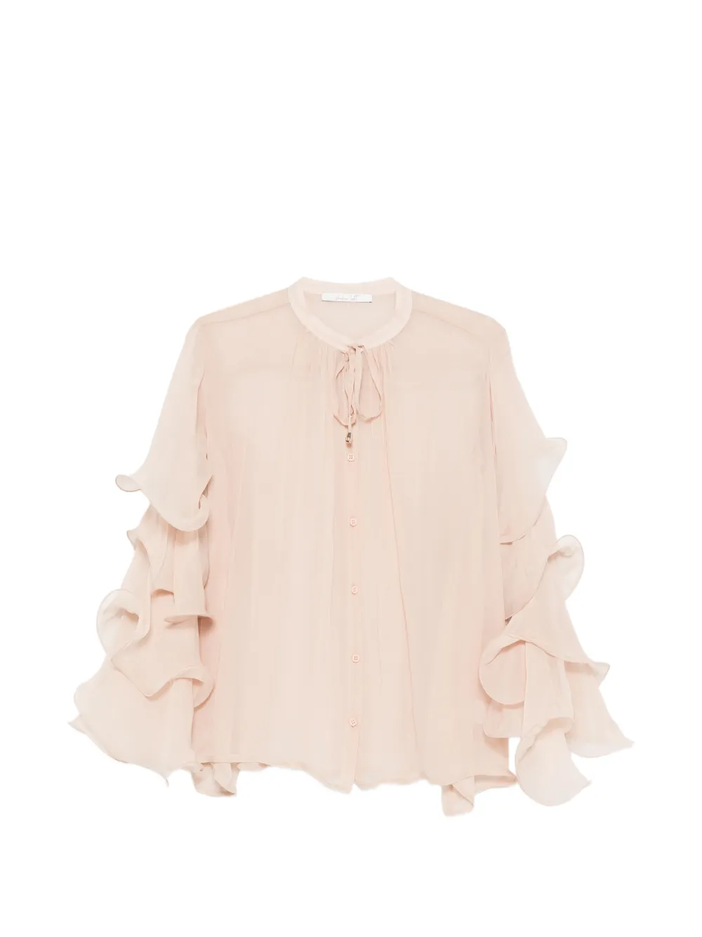 PHILIA LOFT ruffled tie-neck blouse - Rosa