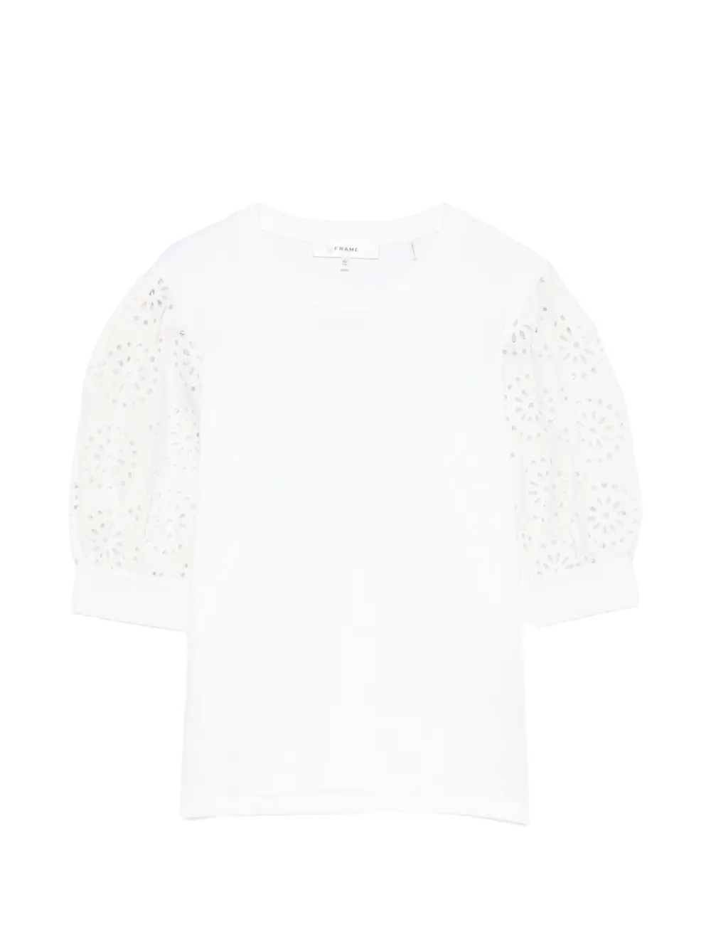 FRAME The Solstice broderie-anglaise puff-sleeve T-shirt