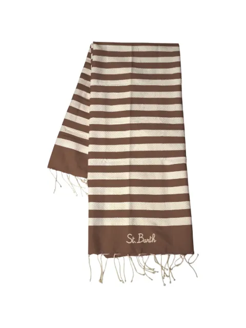 MC2 Saint Barth striped fringed beach towel