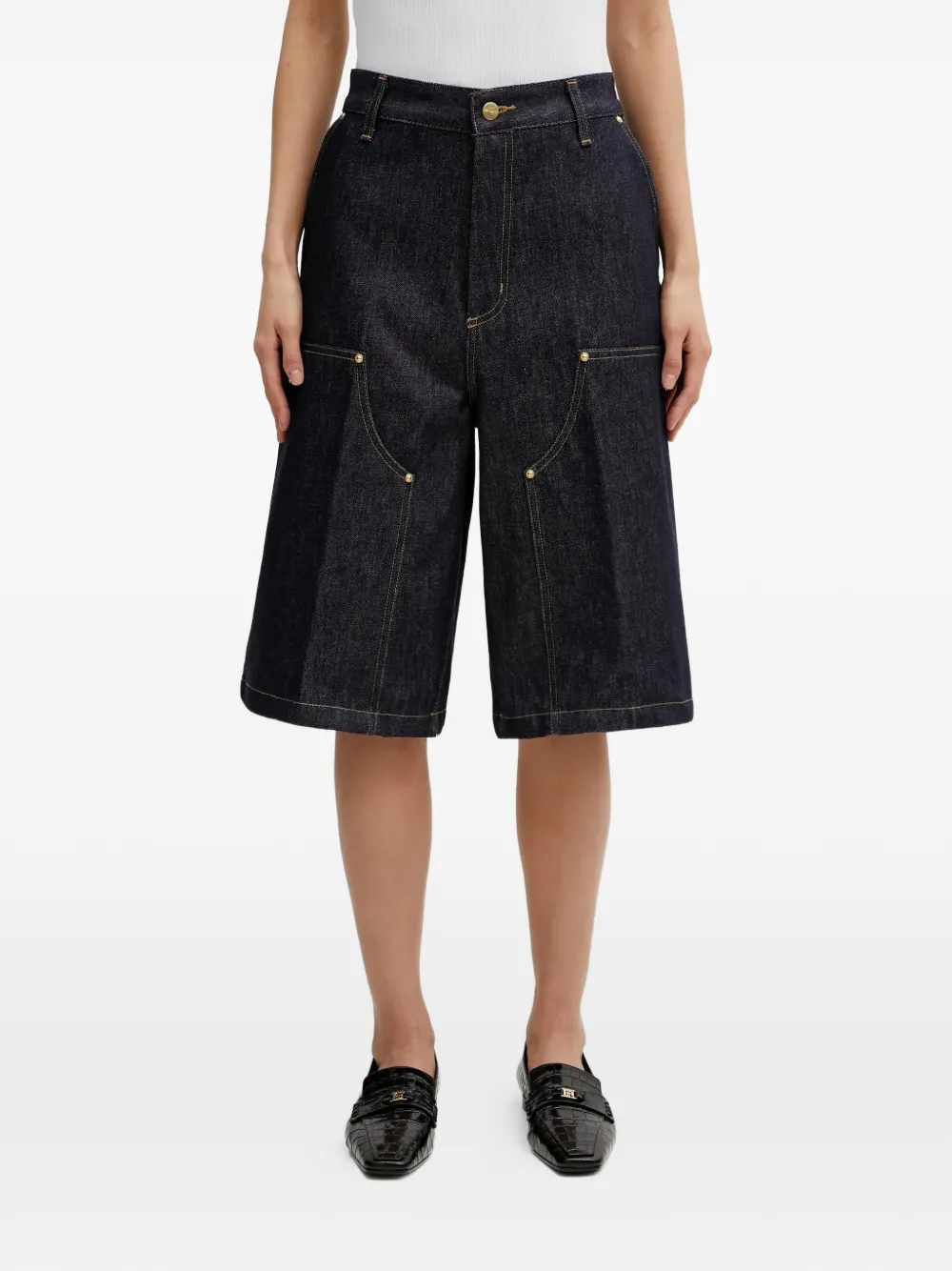 Carhartt WIP Shorts denim Nixon Double Knee - Blu