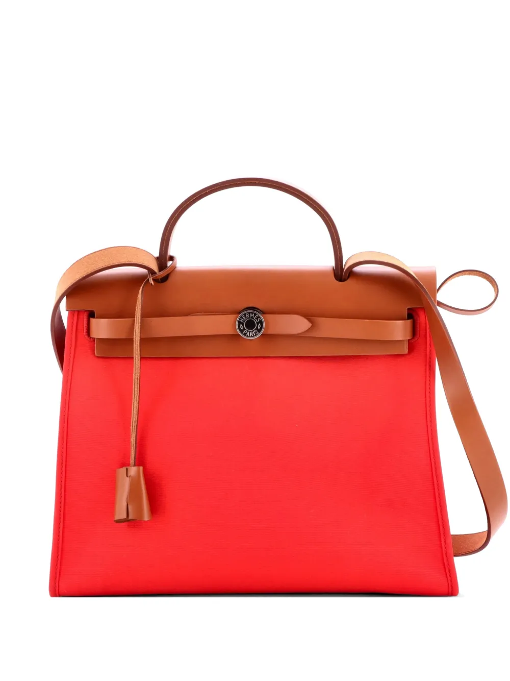 Hermès Pre-Owned Herbag Zip Leather and Toile 31 shoulder bag - Rosa