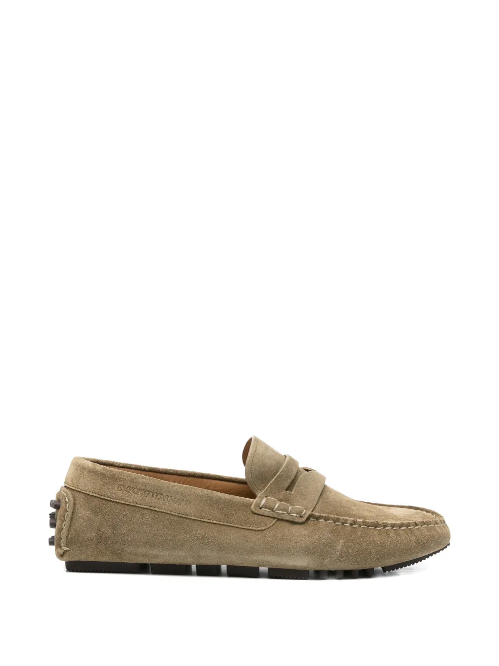 Emporio Armani suede penny loafers - Verde