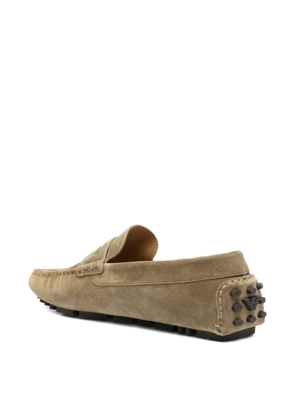Emporio Armani suede penny loafers Groen