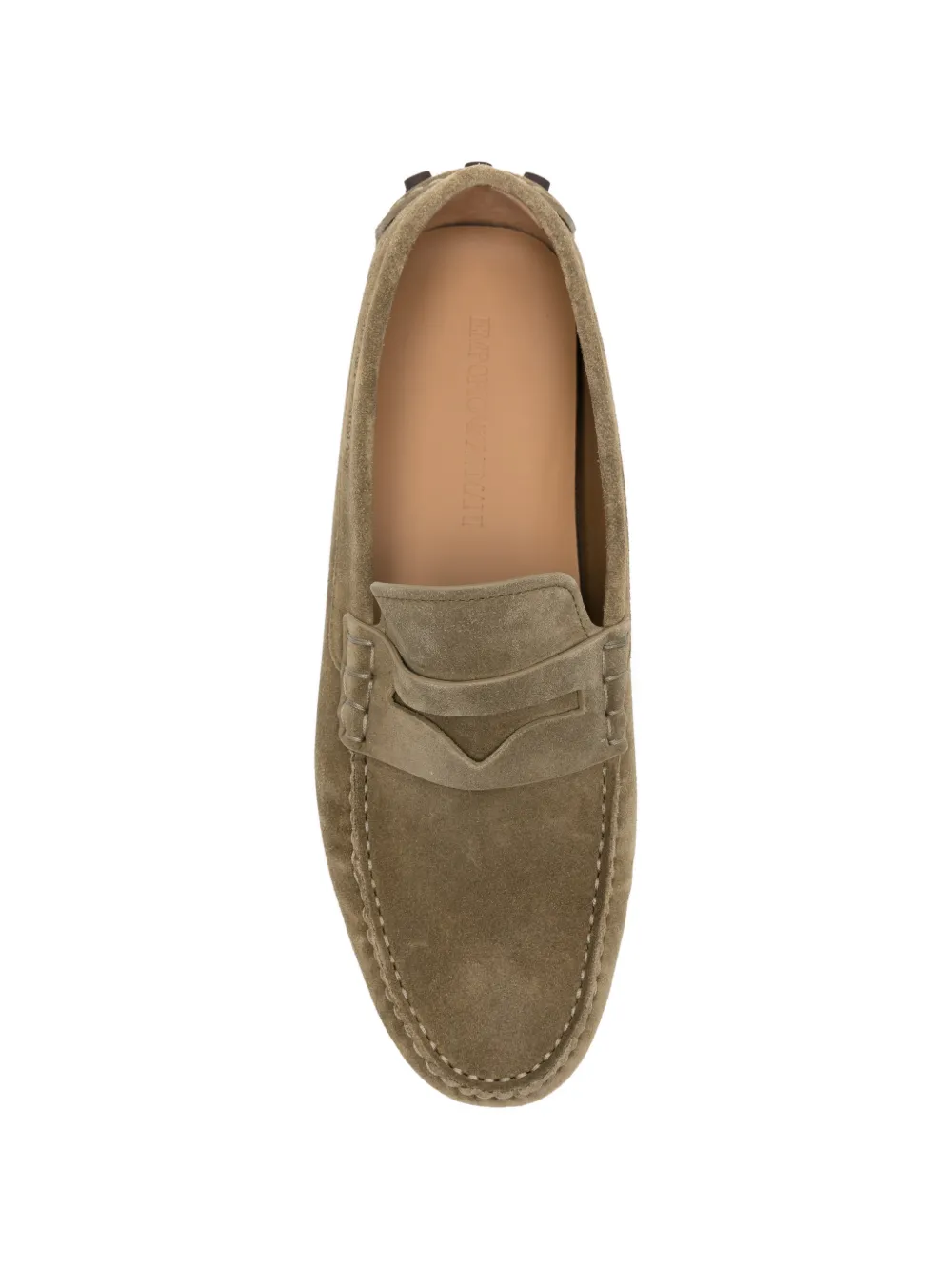 Emporio Armani suede penny loafers Groen