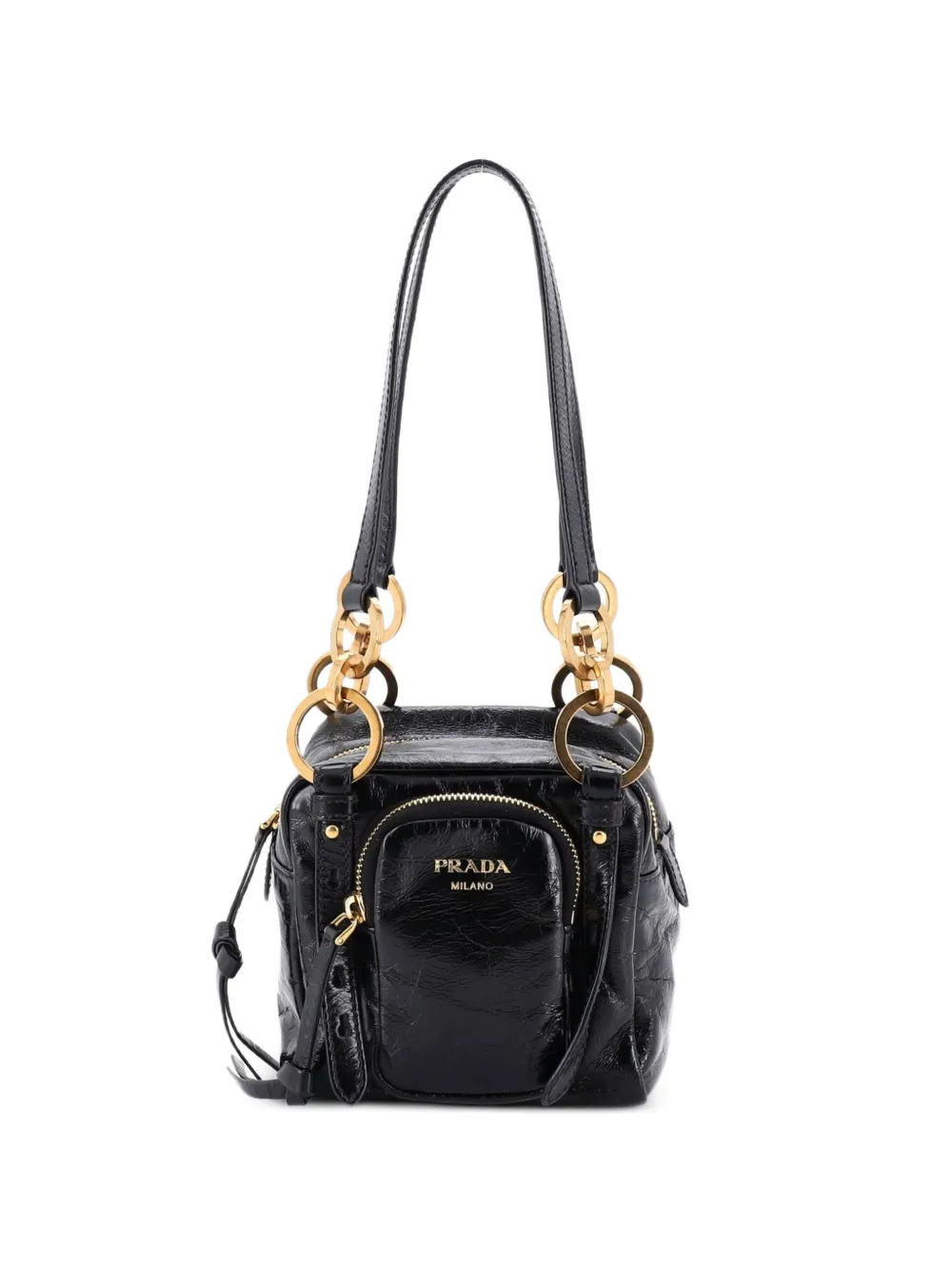 Prada Pre-Owned Dangle Top Handle Bag Leather Mini satchel - Nero