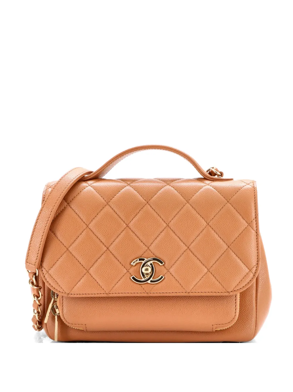 CHANEL Pre-Owned Business Affinity Flap Bag Quilted Caviar Small shoulder bag - Marrone