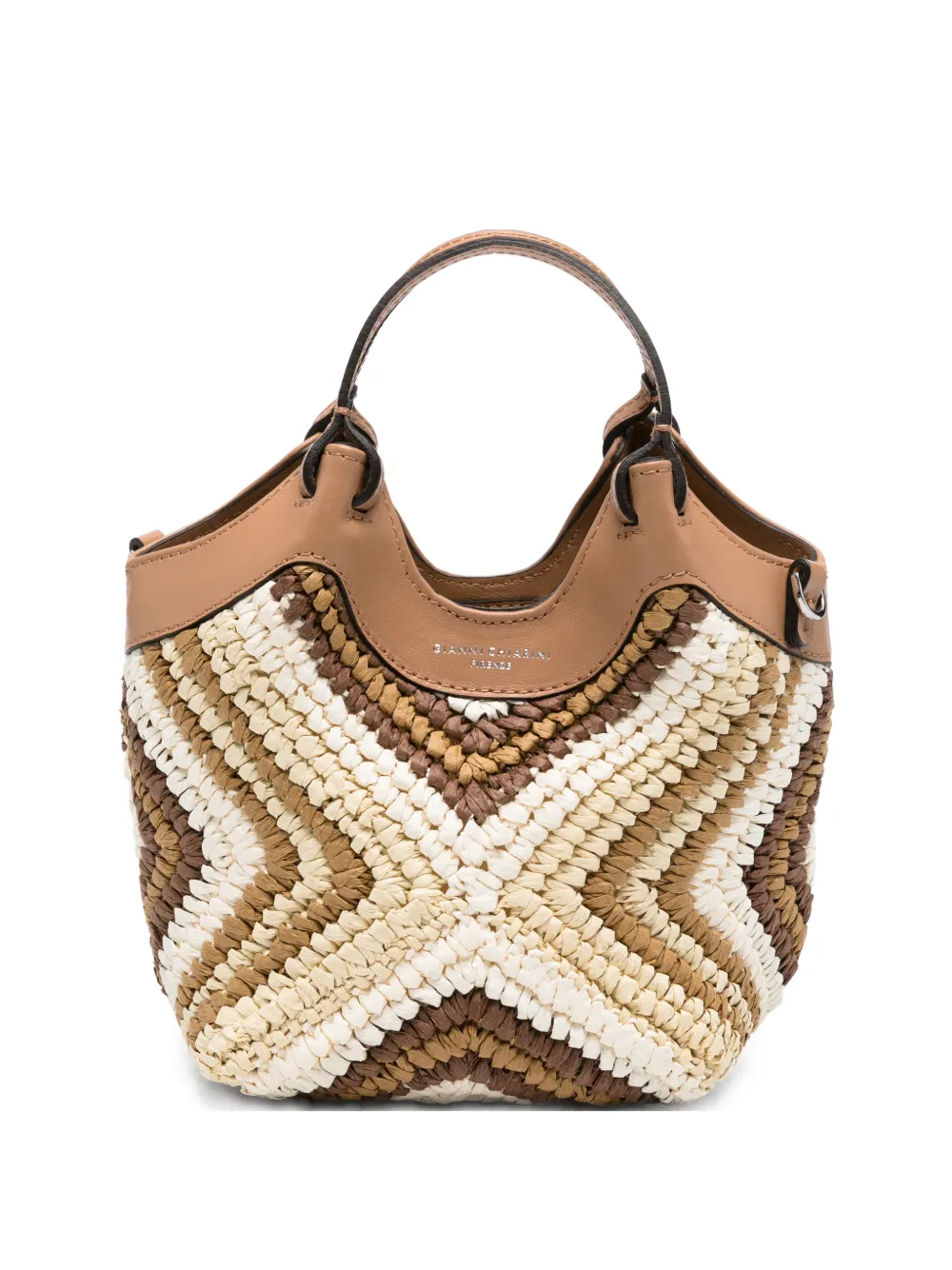 GIANNI CHIARINI mini Diamix woven geometric-pattern shoulder bag - Toni neutri